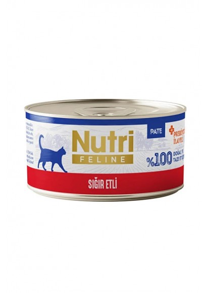 Nutri Feline Sığır Etli Tahılsız Yetişkin Kedi Maması 70gr X 24 Adet