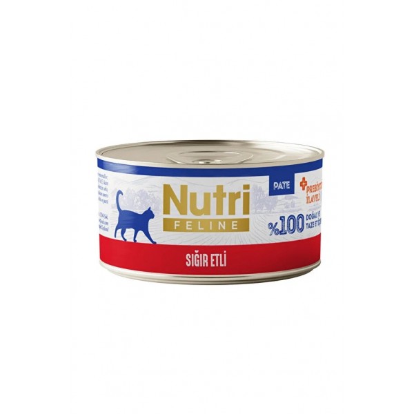 Nutri Feline Sığır Etli Tahılsız Yetişkin Kedi Maması 70gr X 24 Adet