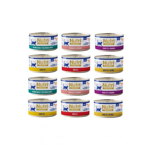 Nutri Feline 4 Çeşit Karma Tahılsız Yetişkin Kedi Konservesi 70 Gr. X 12 Adet