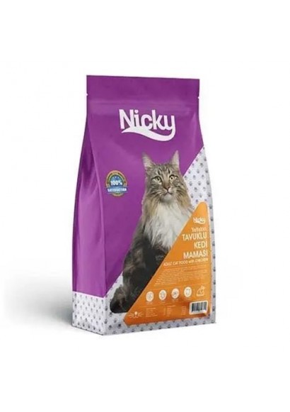 Nicky Yetişkin Tavuklu Kedi Maması - 15 Kg