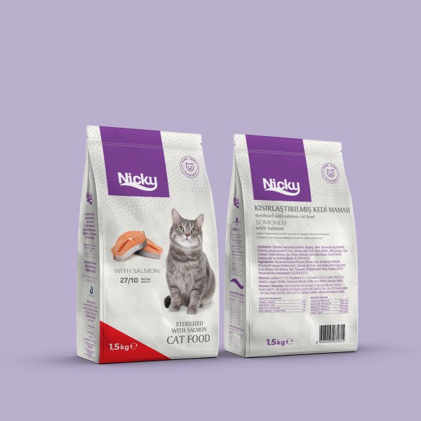 Nicky 1,5 Kg Kısır Somon Kedi Maması