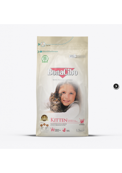 BonaCibo Kitten Yavru Kedi Maması 1,5 Kg Tavuklu Yavru Kedi Maması