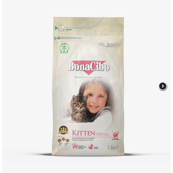 BonaCibo Kitten Yavru Kedi Maması 1,5 Kg Tavuklu Yavru Kedi Maması