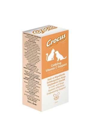 Crocus Kedi Köpek Enfeksiyonlara karşı güçlendirilmiş destek Vitamin C Destek