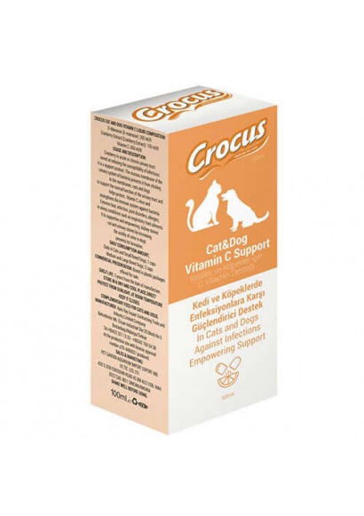 Crocus Kedi Köpek Enfeksiyonlara karşı güçlendirilmiş destek Vitamin C Destek