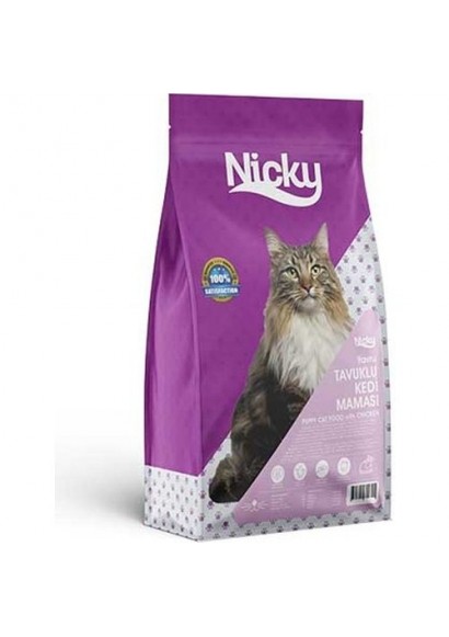 Nicky Yavru Tavuklu Kedi Maması - 15 Kg