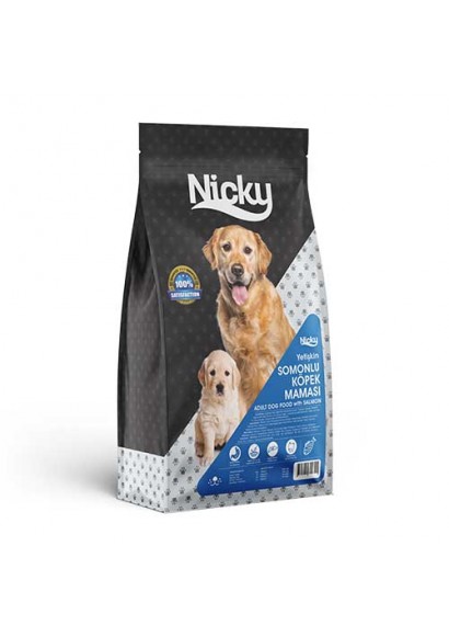 NİCKY YETİŞKİN SOMONLU KÖPEK MAMASI - 15 KG